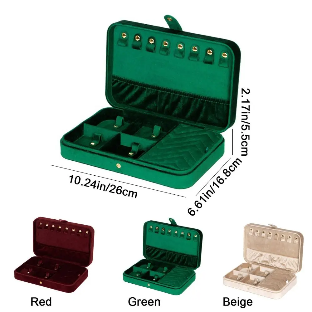 Velvet Necklace Storage Box Large Capacity Dustproof Jewelry Storage Box Vintage Space Saving Earrings Container Women