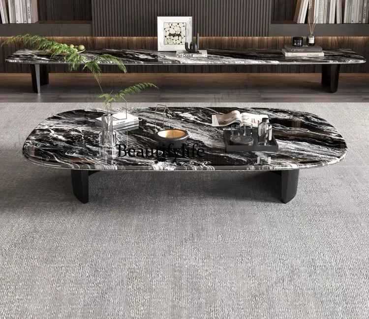 z183 Italian light luxury microcrystalline stone coffee table creative post-modern simple special-shaped tea table small apartme
