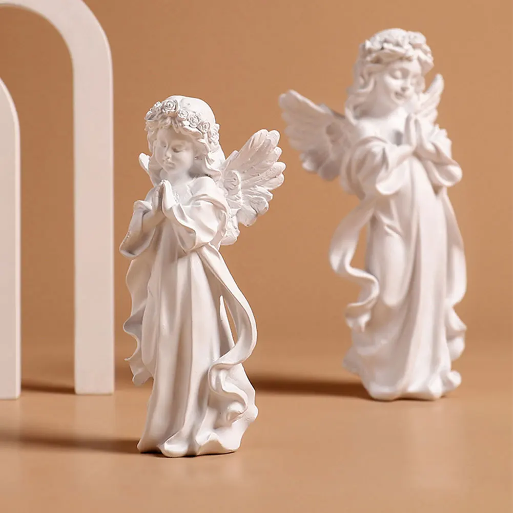 Figurine d'ange en prière de style européen, ornements d'ange mignons, statue d'ange décorative étanche, décor de jardin extérieur