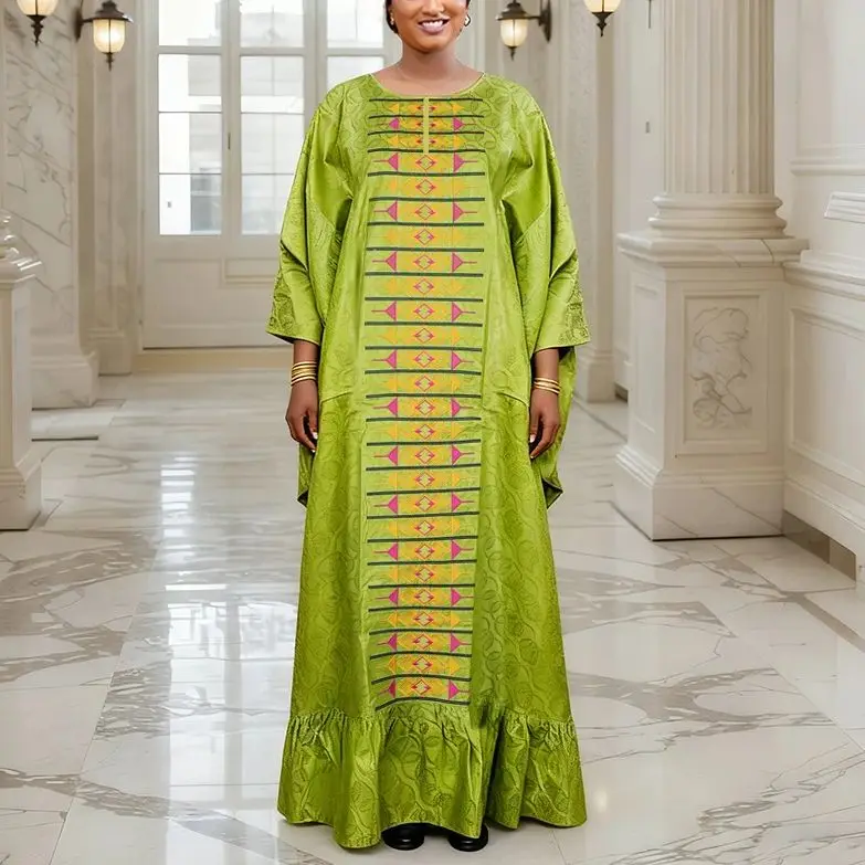 

African Dresses for Women Traditional Africa Clothes Dashiki Ankara Wedding Party Dress Bazin Embroidery Gown Kaftan Boubou Robe