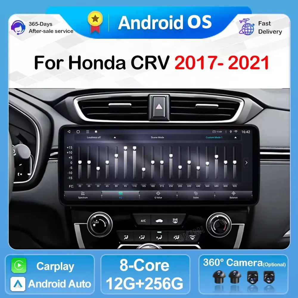 For Honda CRV 2017 2018 2019 2020 2021 Car Radio Wireless CarPlay Android 16 Multimedia Video Player Navigation GPS AUTO TOOLS