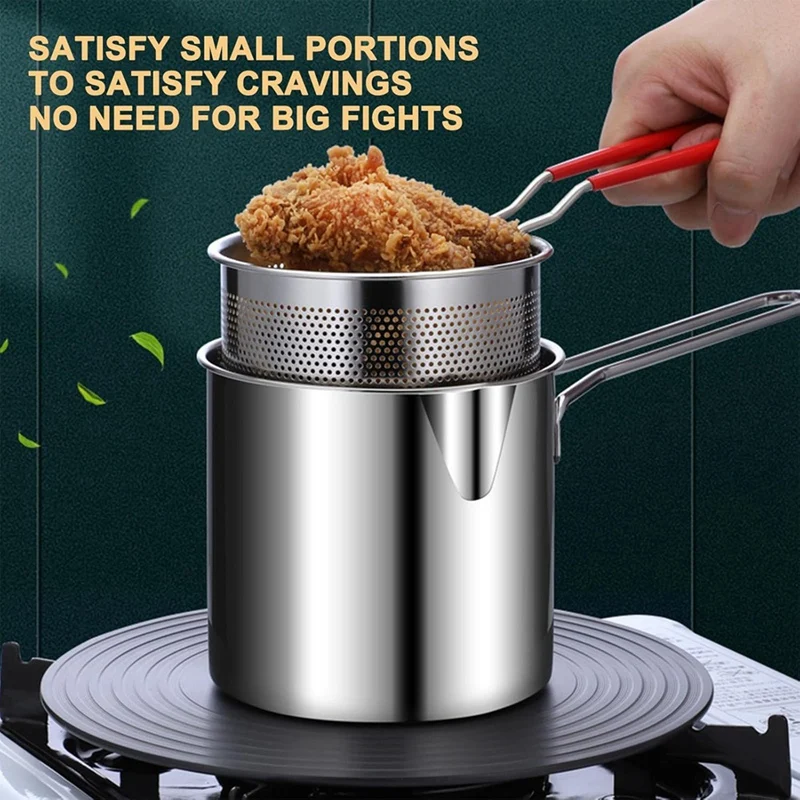 Frying Pot Deep Fryer Pot With Basket Stainless Steel Deep Fryer For Frying Fish Shrimp Chicken And Fries