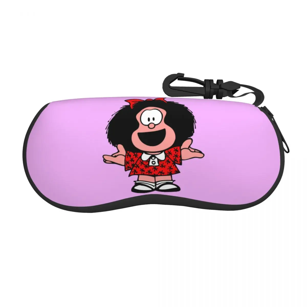 Custom Funny Mafaldas Quino Comics Argentina Cartoon Eyeglass Glasses Case Women Men Soft Sunglasses Protective Box