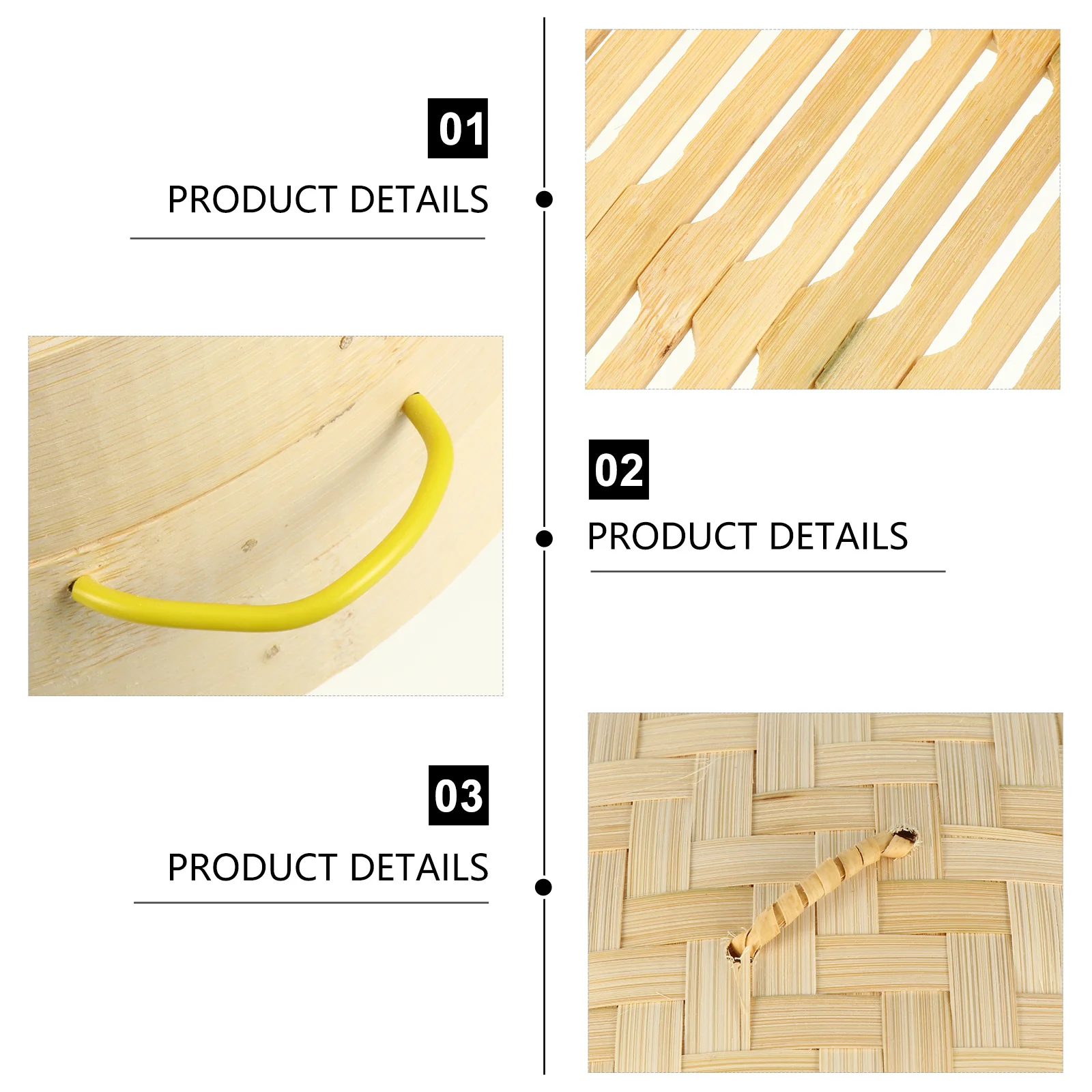 

2Pcs Bamboo Steamer Handmade Kitchen Food Steamer Lid Cooking Tool Multipurpose Steaming Basket Non-Sticky Reusable