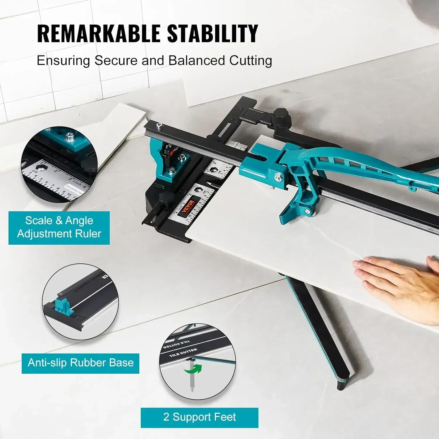 

[XMSJ-Limited Stock, Buy Now!]Manual Tile Cutter, 48'' Porcelain Ceramic Tile Cutter with Tungsten Carbide Cutting Wheel, Infrar