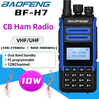 Baofeng BF-H7 Walkie Talkie 2-Way Radio Long Range 10KM 128 Channels FM NOAA Dual Band Handheld Two Way Radios with Earpiece\