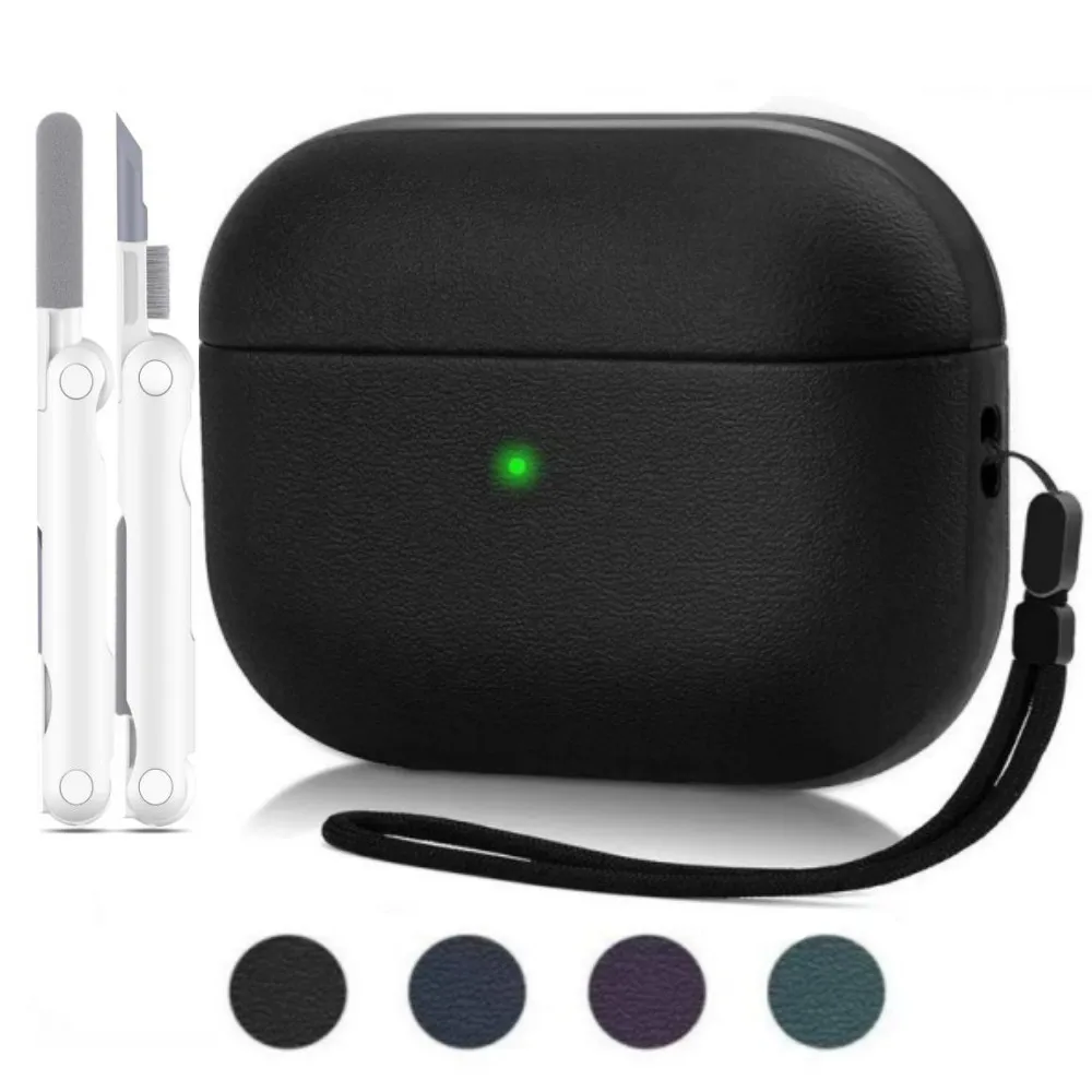 애플 에어팟 4 소프트 TPU 보호 충격 방지 케이스, 청소 키트 및 랜야드 포함, 에어팟 프로 2 프로용 케이스 액세서리