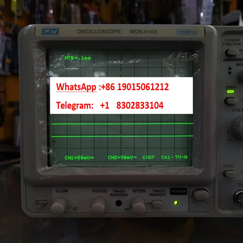 1 piece   MOS-6103 Dual Channel Bandwidth 100MHz Dual Trace Analog Oscilloscope Inlet Oscilloscope Tube