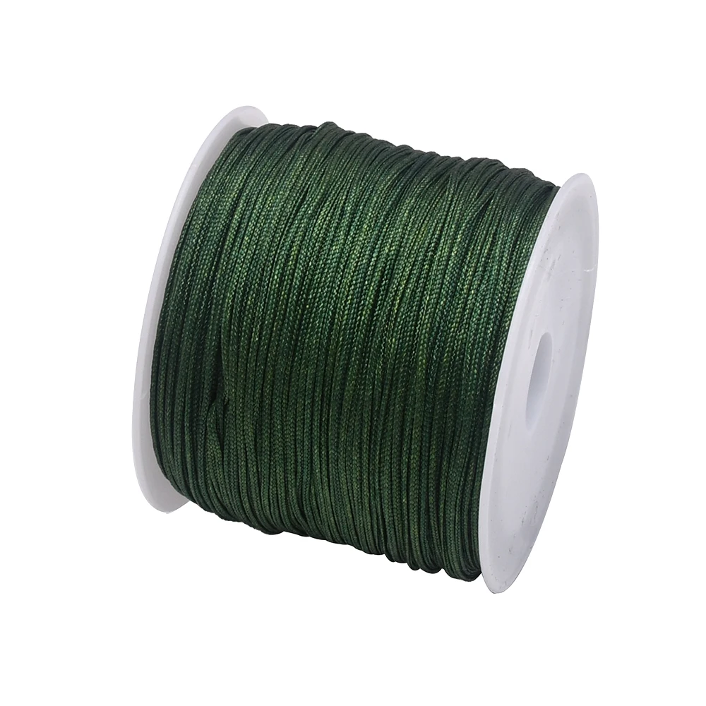 50Yds 0,8 mm ambachten nylon koord voor sieraden maken kralen gevlochten nylon satijnen string voor armbanden rattail trim Chinese knoop