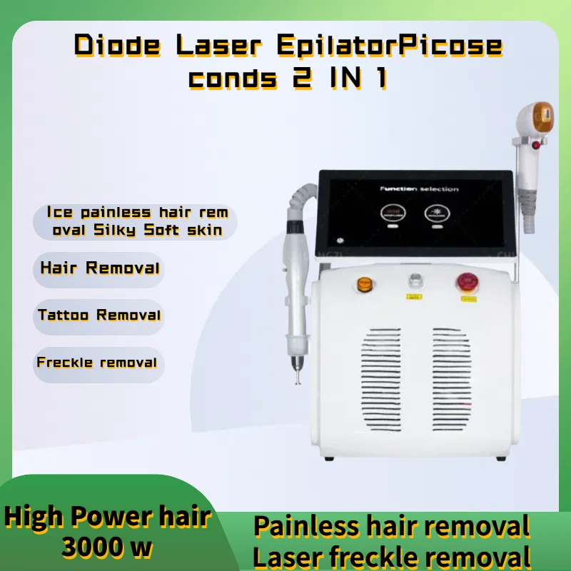 2 In 1 3 Wavelength755/808/1064nm Hair Removal 3000w Strong Power Ice Diode Hair Removal Machine