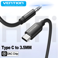 Vention DAC Chip USB Type C to 3.5mm Jack Aux Audio Adapter Cable HiFi Stereo Wire for Samsung iPhone Car Speaker Xiaomi Laptop