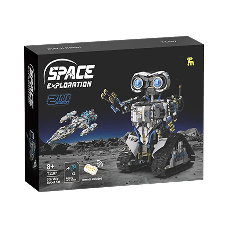 متوفر T1107 2IN1 روبوت كهربائي فني اللبنات نموذج سفينة الفضاء الطوب تجميع لعب للبنين طقم هدايا الكريسماس #1
