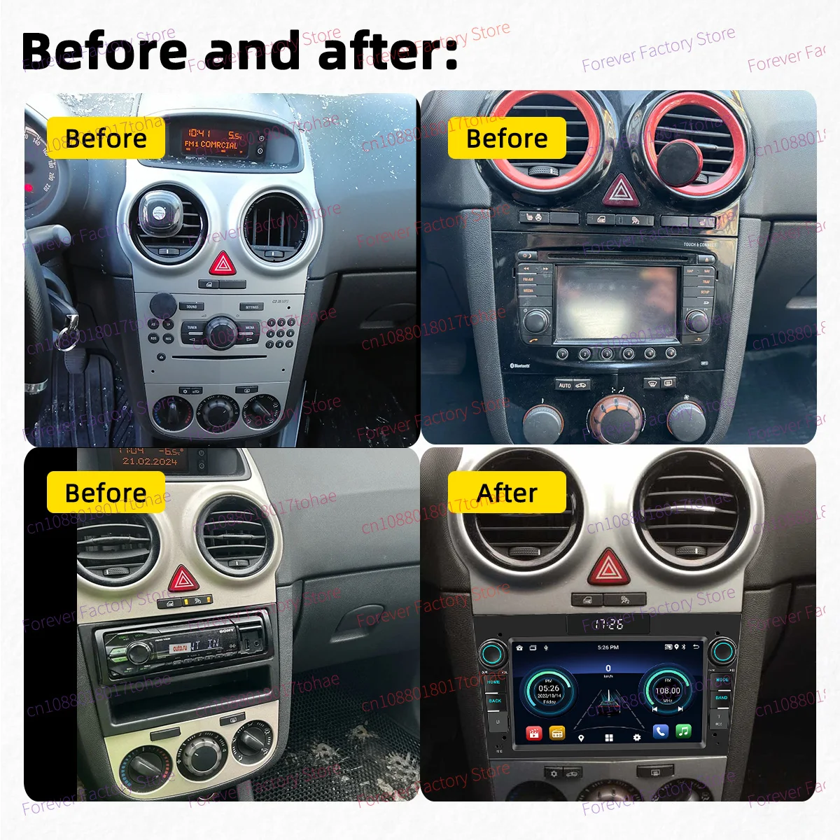 سيارة الوسائط المتعددة 7 "شاشة ستيريو لأوبل فوكسهول كورسا D MK3 2007-2014 اللاسلكية Carplay Autoradio 2 Din وحدة رئيس راديو أندرويد #2