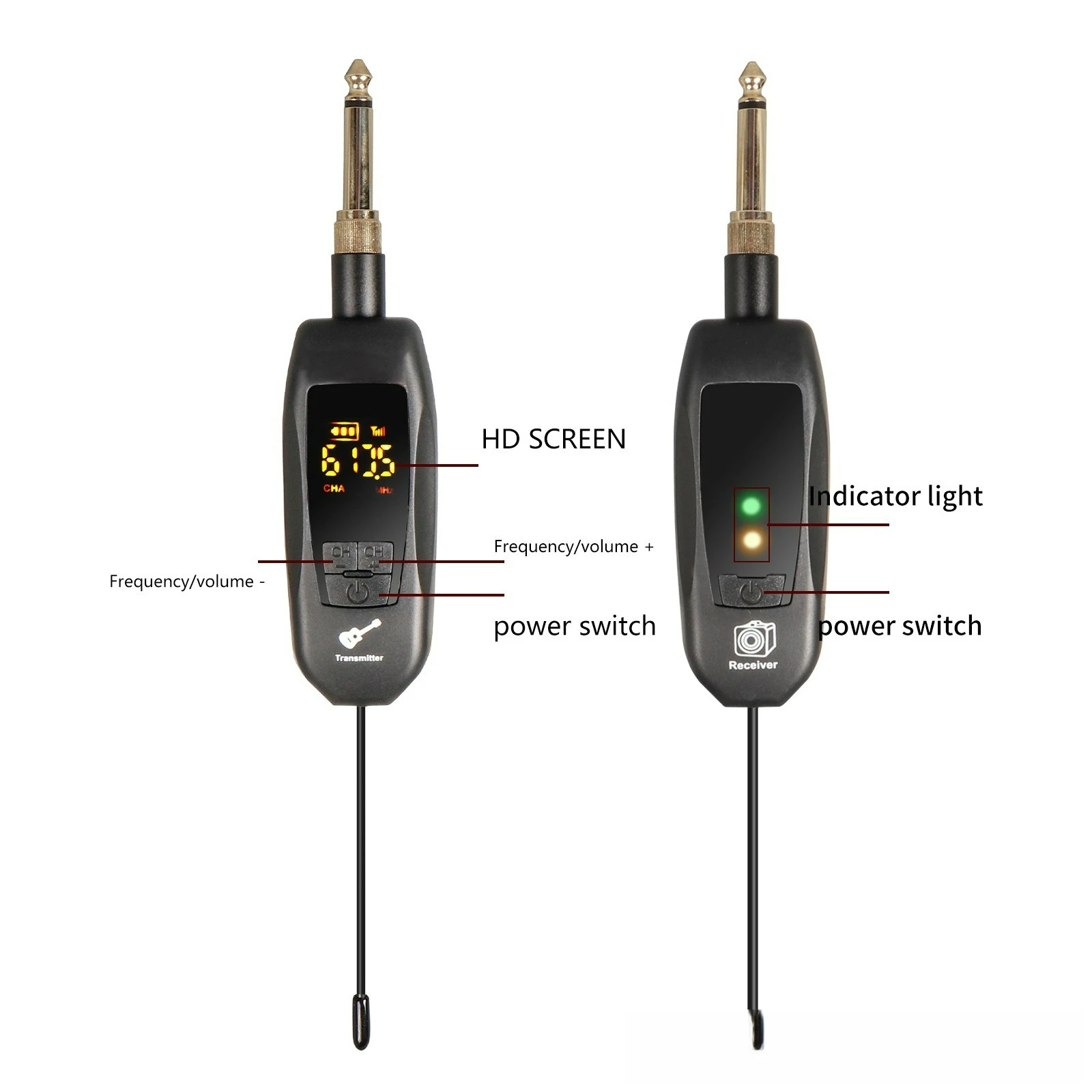 GD10 Audio Digital Wireless Guitar System Transmitter Receiver Rechargeable Band DJ Stage Instrumental Recording DJ Equipment