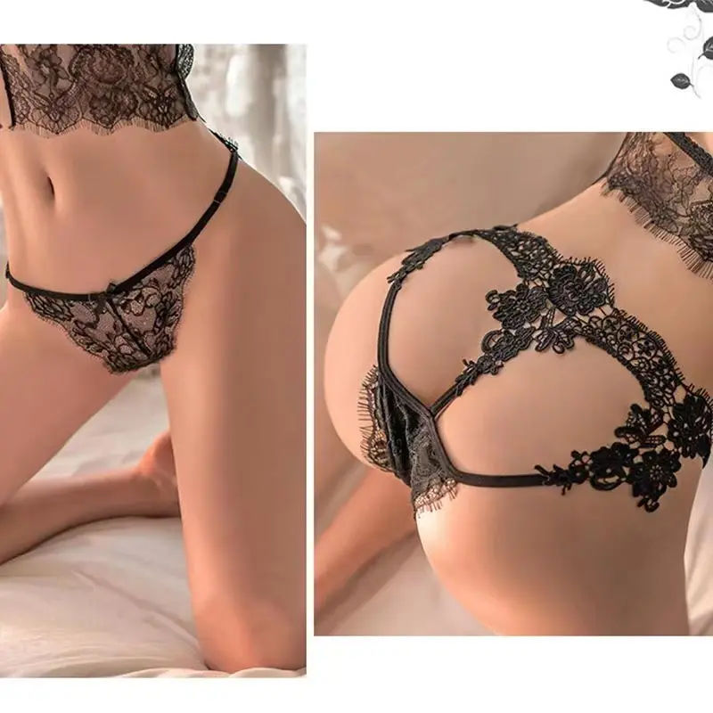 Lace Sexy Panties FOR Ladies  Hollow Out EroticThong Underwear Women G-String AllureLingerie Low-waist Cross Strap Brief