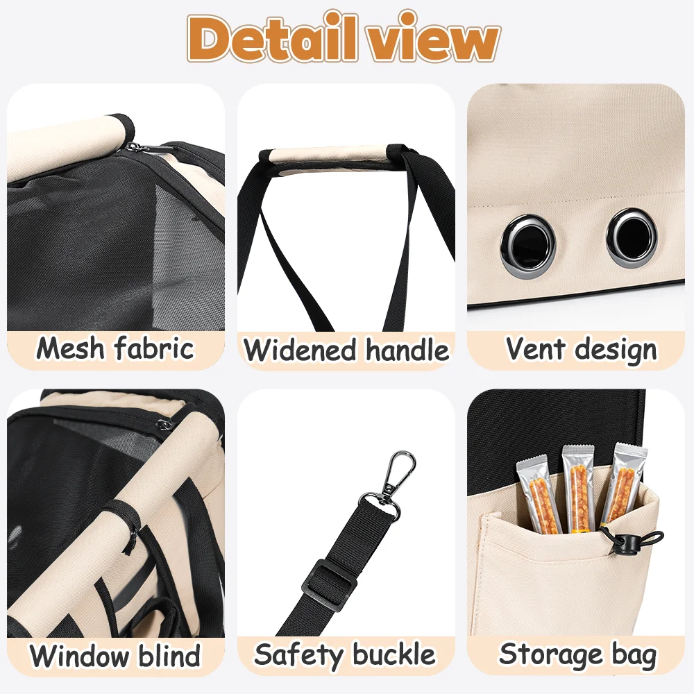 NEWBOLER Brompton Faltbare Fahrradtasche, Haustiertasche, tragbare Fahrrad-Fronttasche, faltbare Outdoor-Reisetasche für Katzen und Hunde – Detail 21