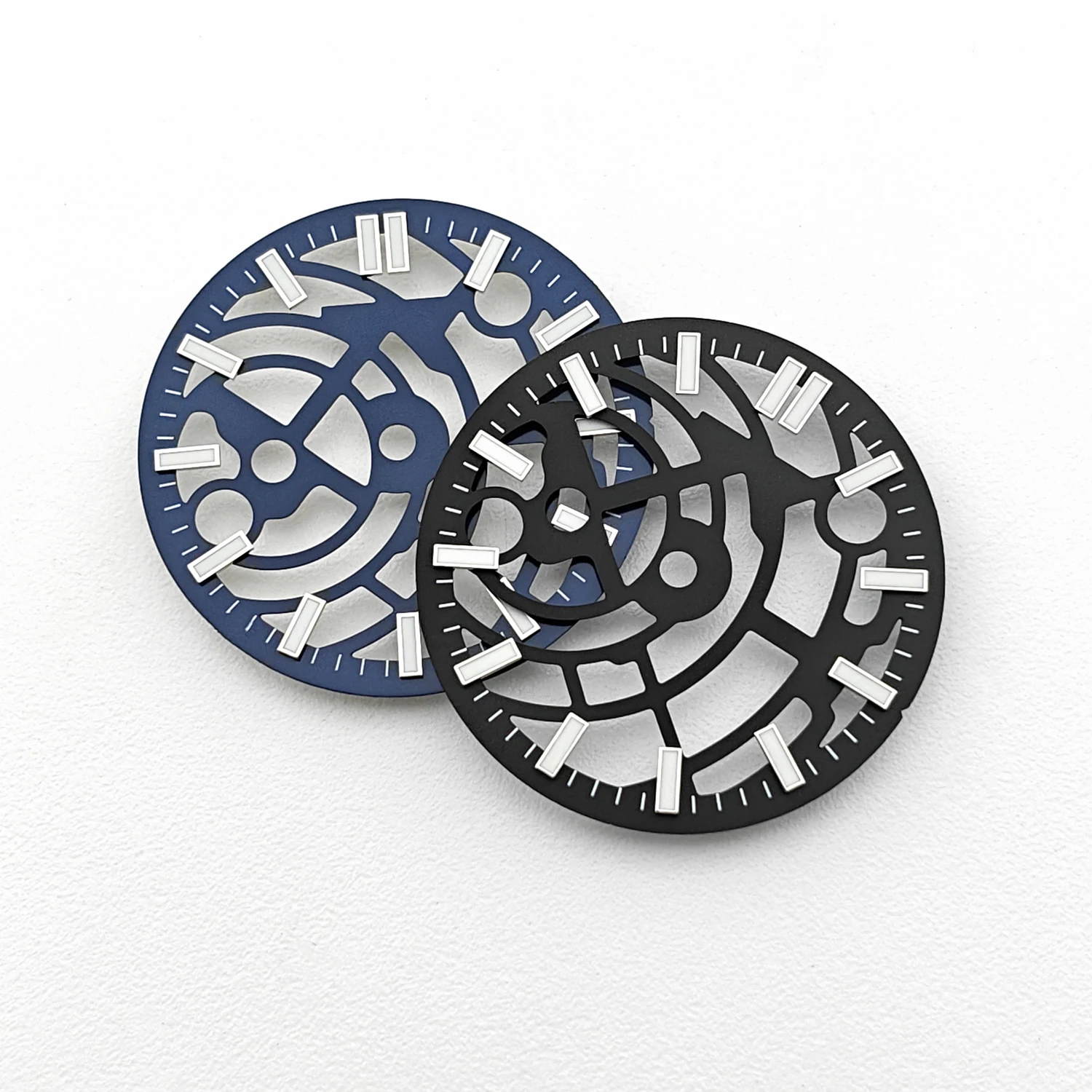 Skeleton Hollow-out Watch Dial 29mm Blue Black For NH35 NH38 NH70 NH71 NH72 Automatic Movement High Quality Watch Parts view 4