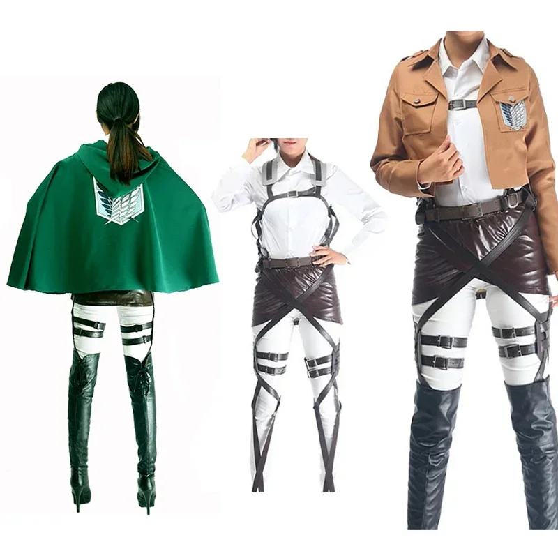 Anime Levi Ackerman Mikasa Ackerman przebranie na karnawał Eren Jaeger stroje Hange Zoe kostium z pełnym zestawem Cosplay Anime