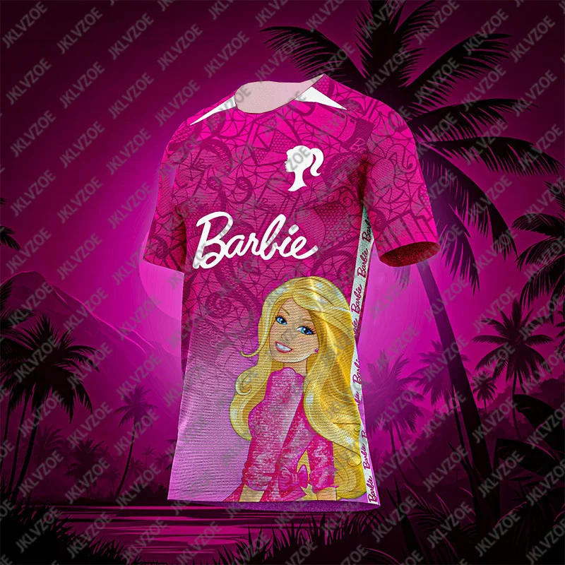 Special Edition Disney Barbie Pink Panther Football Jersey Breathable Sport Tees Men Women Oversized Training TShirt Streetwear