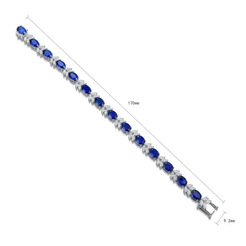 RUIF 2024 Hot Sale S925 Silver Main Stone 14.603ct Bracelet  Lab Grown Sapphire Genstone Jewwelry for WOMEN