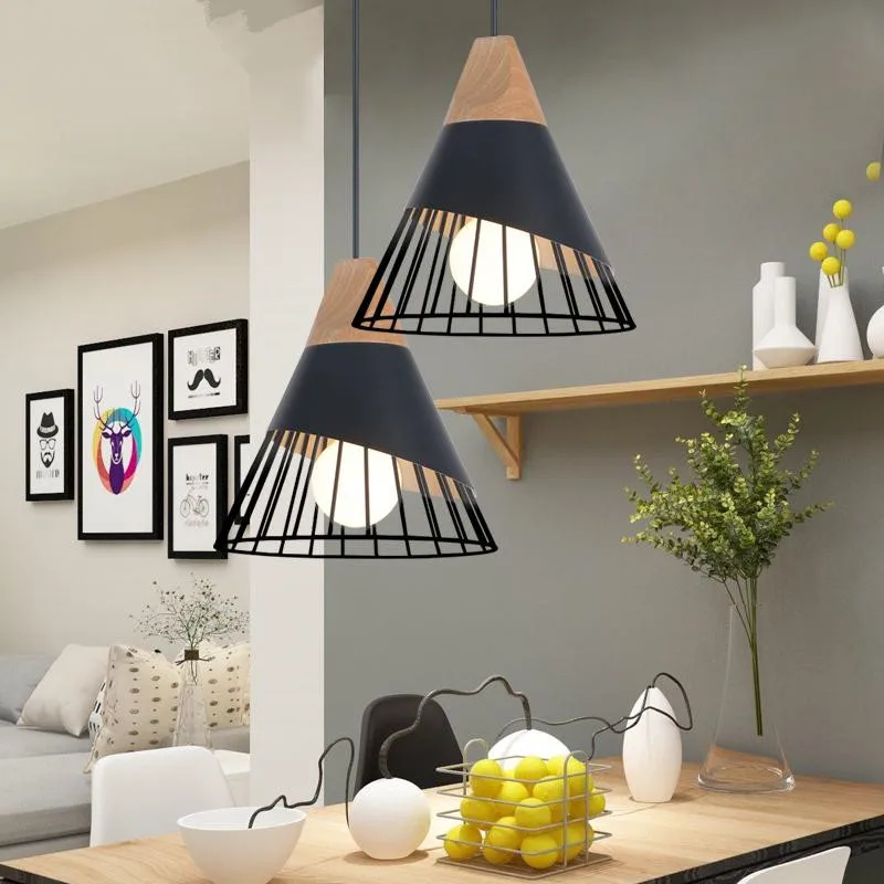 

Kitchen Pendant Light Dinning Room Black Lamps Home Lamp Modern Ceiling Lights Bedroom Chandelier Lighting Hotel Lamps Free Bulb