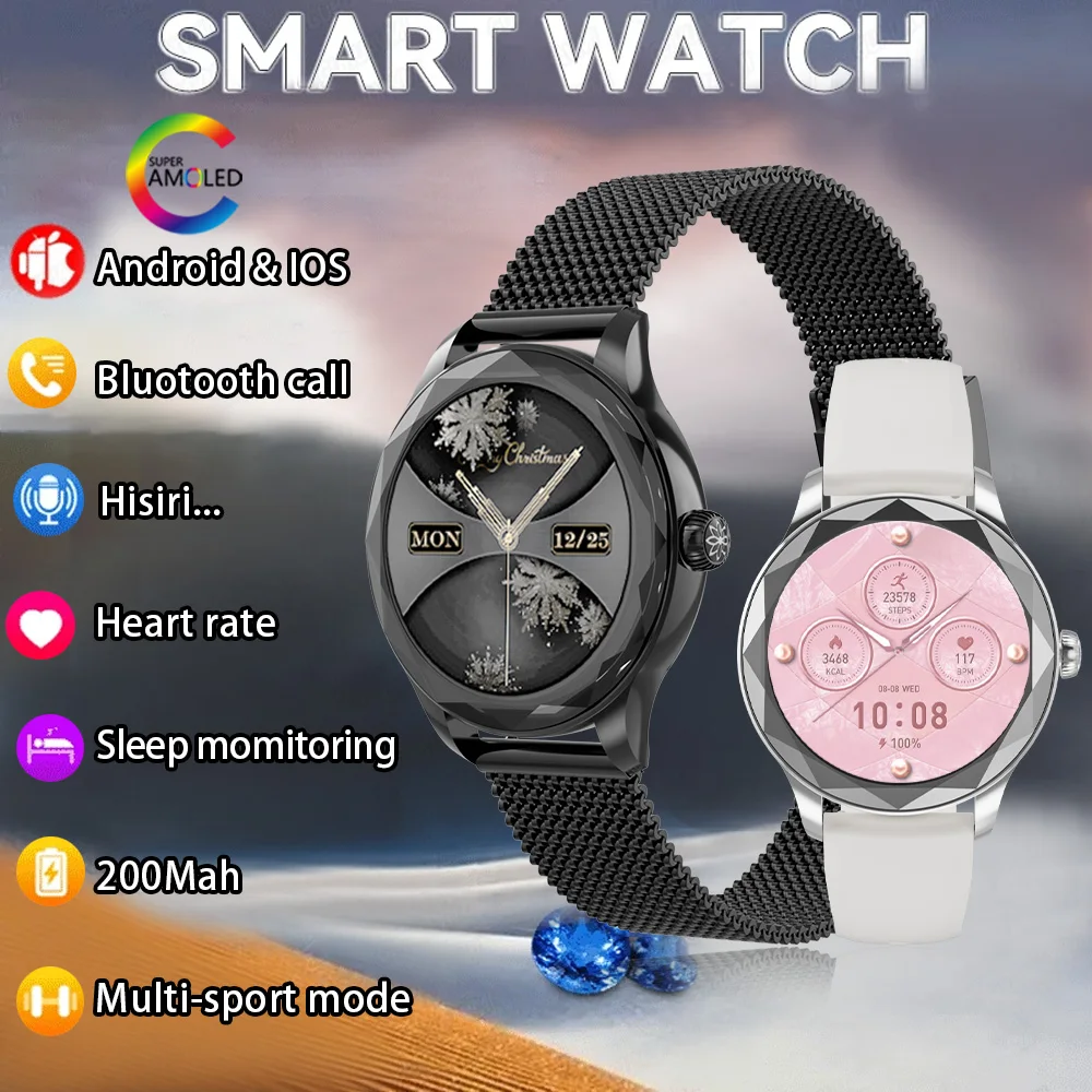 

Zordai OD8 Women Smart Watch Amoled Screen Waterproof Heart Rate Ladies Watch Sports Fitness Tracker Smartwatch for Android IOS