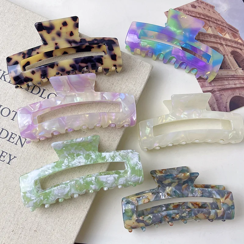 

12cm Korean Acetate Claw Clip - Oversized Minimalist Bun Maker for Thick Hair, Elegant Hair Accessory