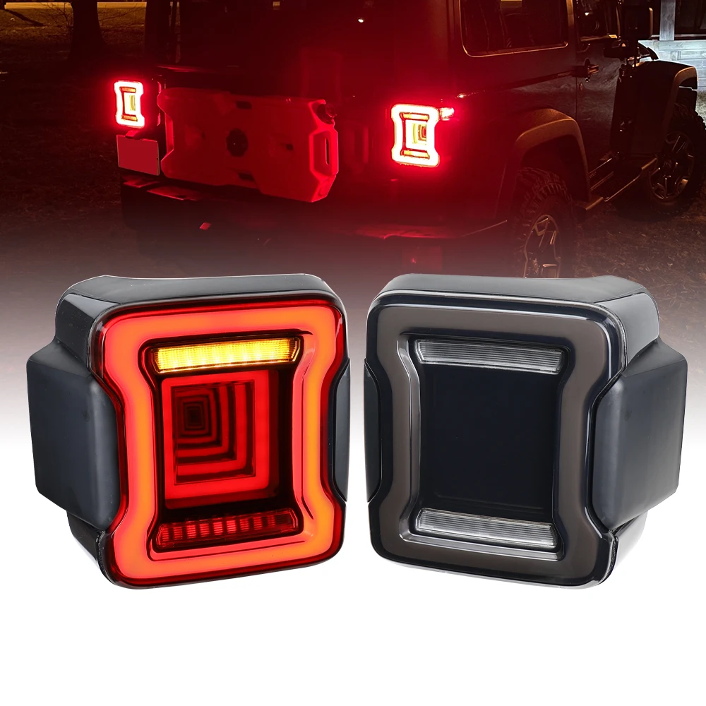 for Jeep Wrangler JL 2018-2023 LED Tail Light Rear Lamps Brake Reverse Daytime Running Lights 