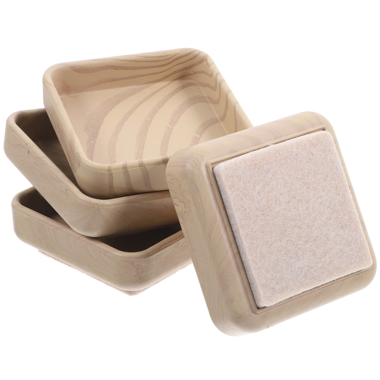 

4Pcs Wood Grain Felt Furniture Pads Anti-Scratch Floor Protectors for Chair Legs Bed Frame Wheel Stoppers Table Leg Protectors