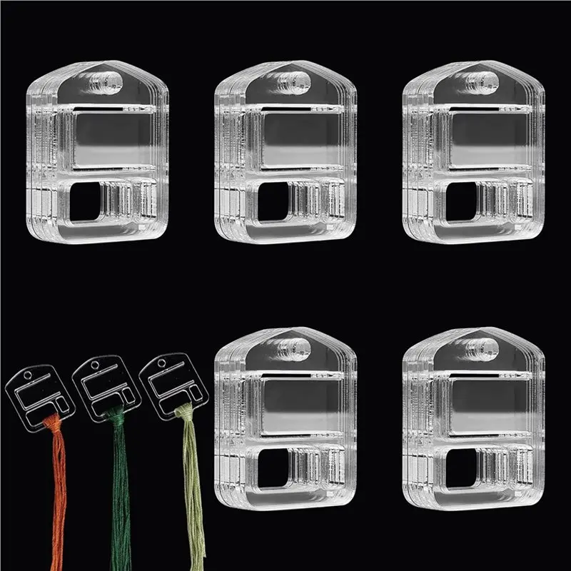 180Pcs Acrylic Embroidery Floss Drop, Clear Embroidery Thread Organizers Slim Floss Bobbins Cross-Stitch Thread Bobbins-[LUCK 9]