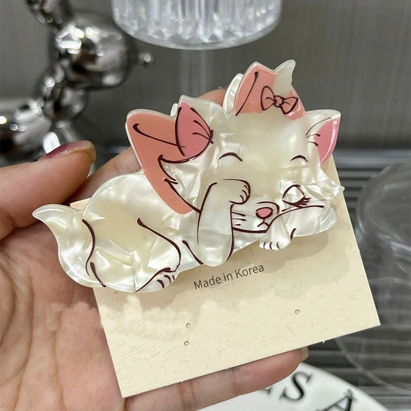 Disney Marie Cat Hair Clip Anime Cartoon Ponytail Gripper Large Size Clamp Shark Clip Sleeping Cat Hair Accessories Girl Gift