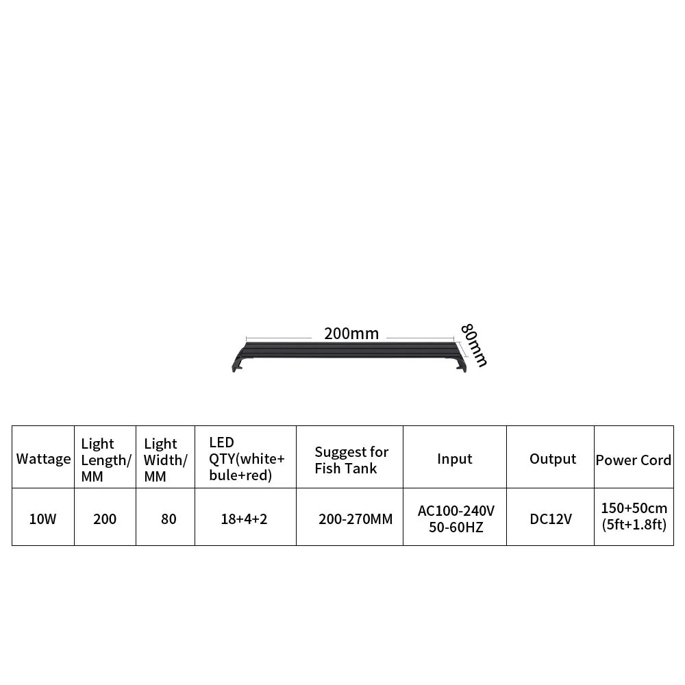 

Светодиодный светильник для аквариума с растениями, полный спектр света для аквариума, регулируемая яркость, светодиодный светильник