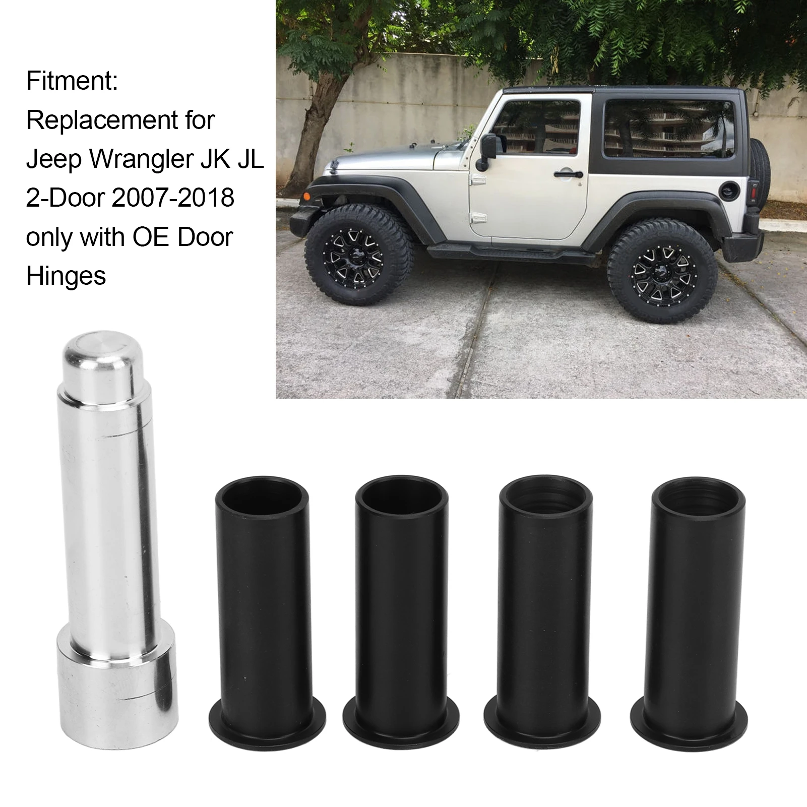 Car Door Hinge Pin With Bushing Kit ABS Metal Replacement For Jeep Wrangler JK JL 2-Door 2007-2018