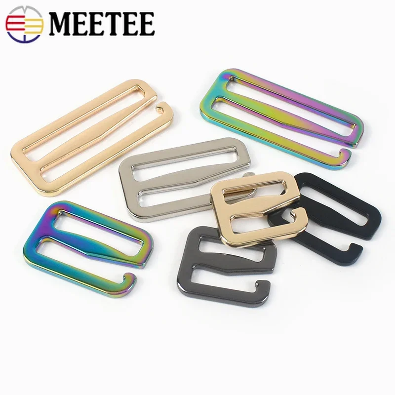 5/10Pcs 20-50mm Metal Tri-Glide Slider Buckle Bag Strap Belt Adjuster Hook Webbing Bikini Bra Clasp DIY Hardware Accessories