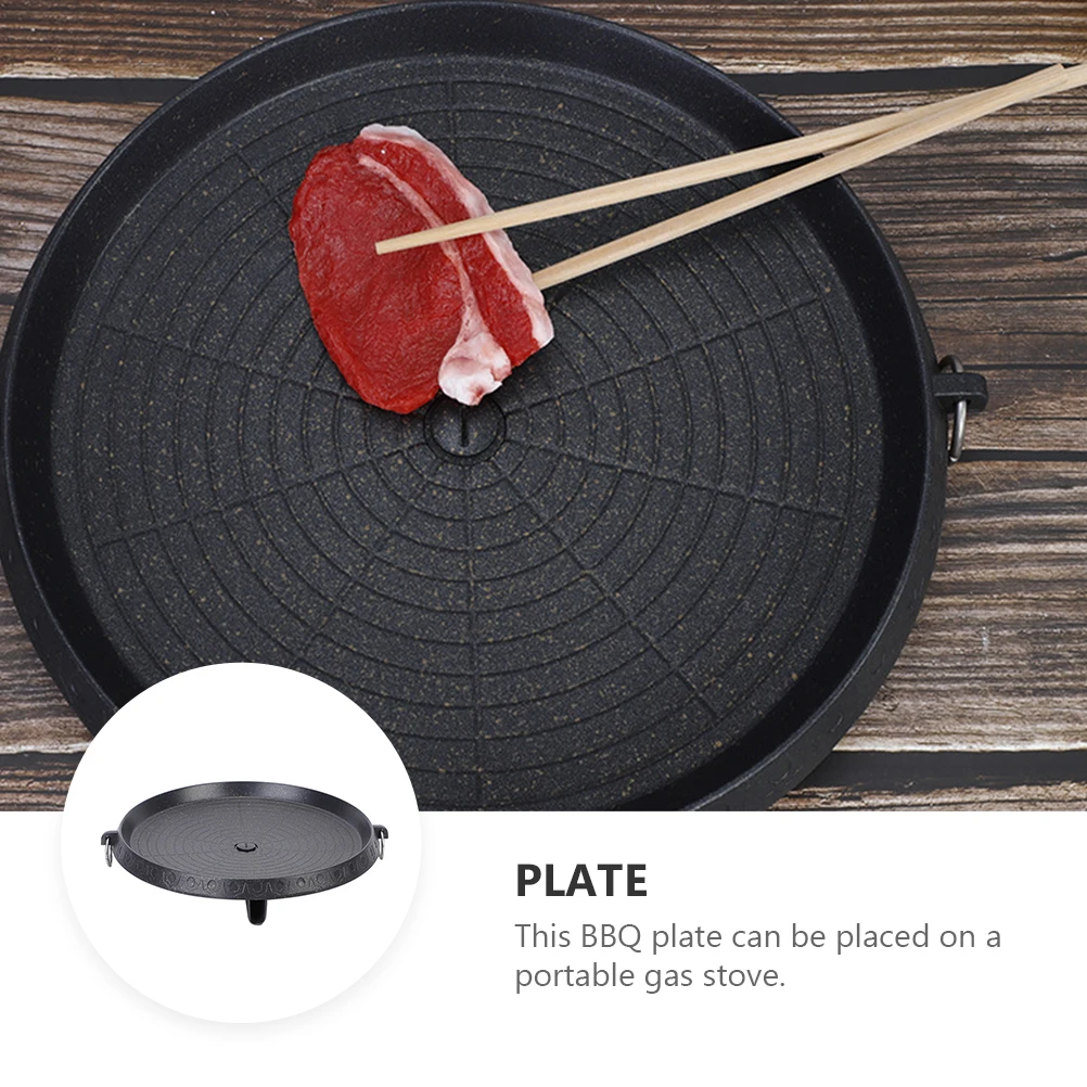 

Non stick BBQ Plate Lightweight Portable Gas Stove Bakeware Even Heat Barbecue Outdoor Tool Metal Baking Pan Easy Cleanup Grill