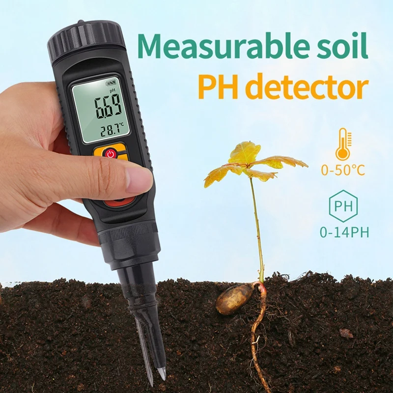 Plastic Digital Food PH Meter 0.00-14.00 PH Temp Acidity Tester Dough Soil PH Detector For Meat Cheese Bread Analyzer Meter