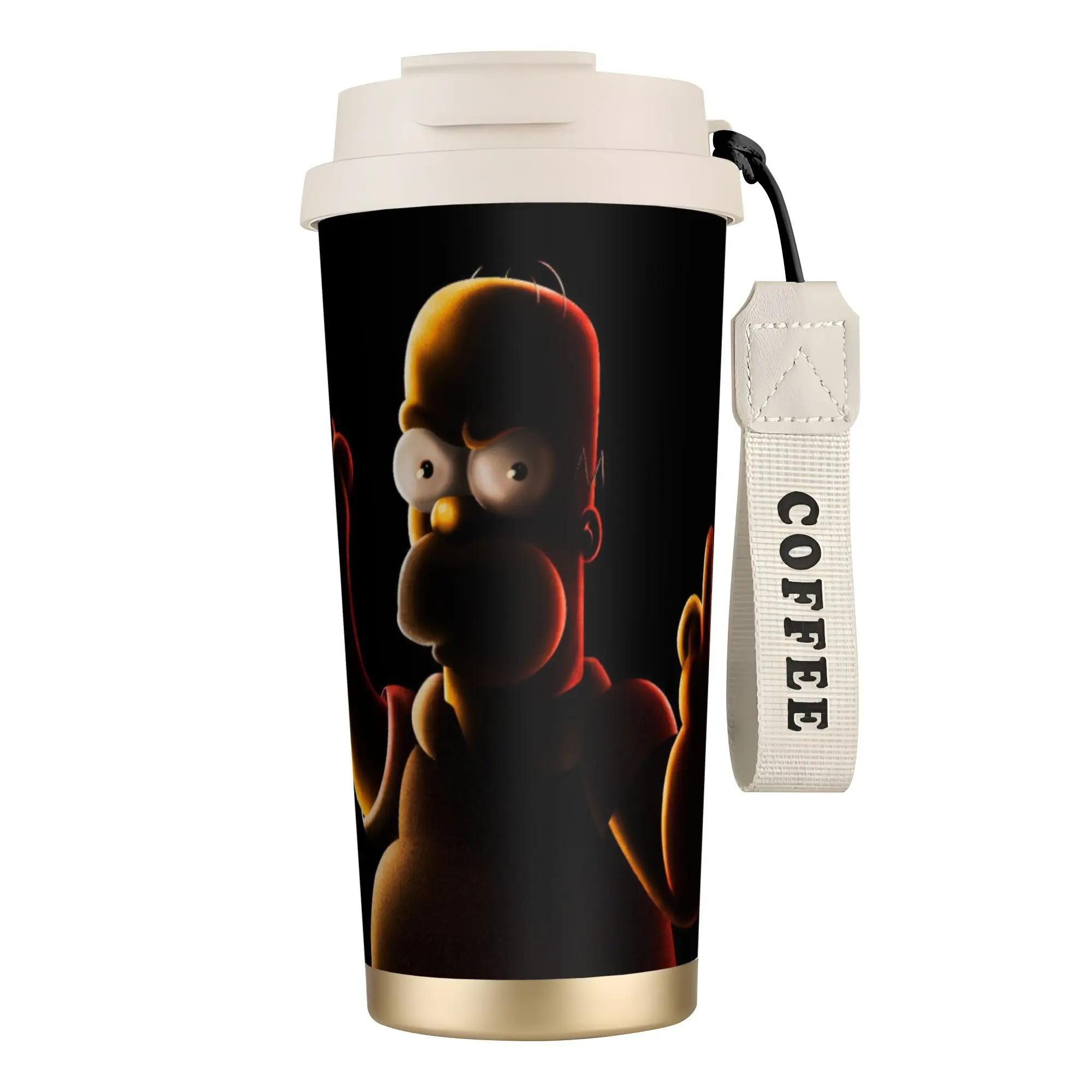 Cartoon S-Simpsons Stainless Steel Coffee Cup Thermal Cup Travel Outdoor Mug Water Bottle