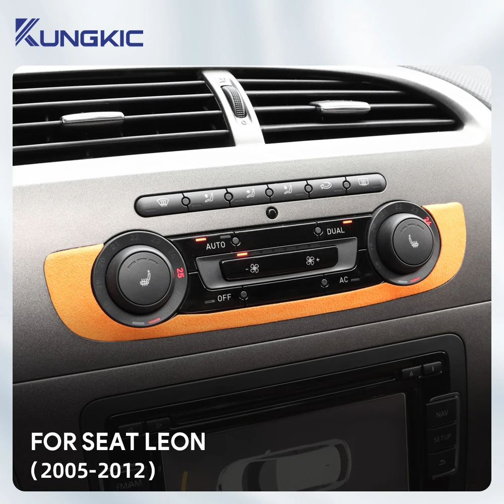 

Top Suede Trim Sticker For Seat Leon 2005 2006 2007 2008 2009 2010 2011 2012 Car Instrument AC Panel Interior Accessories