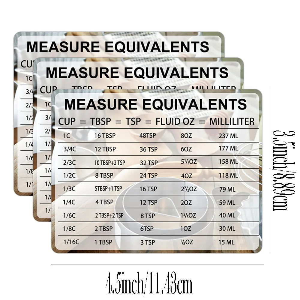 

Kitchen Measurement Conversion Refrigerator Magnet Sticker Cooking Measurements Conversion Chart Magnetic Decals 2Pcs