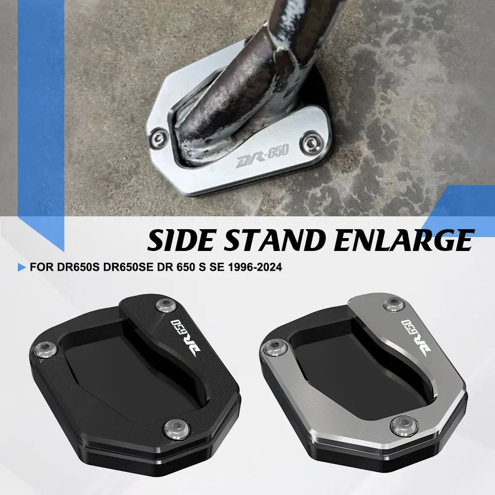

DR650 Aluminum Kickstand Foot Side Stand Enlarger Pad Extension For SUZUKI DR650S DR650SE DR 650 S SE 1996-2024