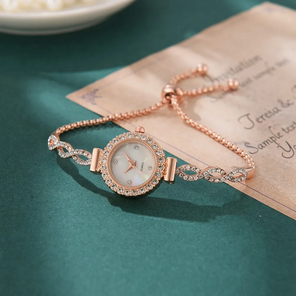 ساعة نسائية كوارتز بسيطة بمينا صغير وسوار ساعة نسائية على مدار الساعة #1