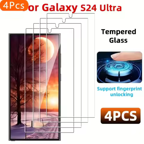 4Pcs Screen Protector for Samsung Galaxy S24 Ultra S23 S25 Plus S24 HD Protection Glass for Samsung S21FE S22 S20 S10 S9 S8 Film