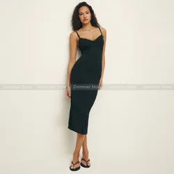 French sexy V-neck lace edge stretch tight package hip halter dress female