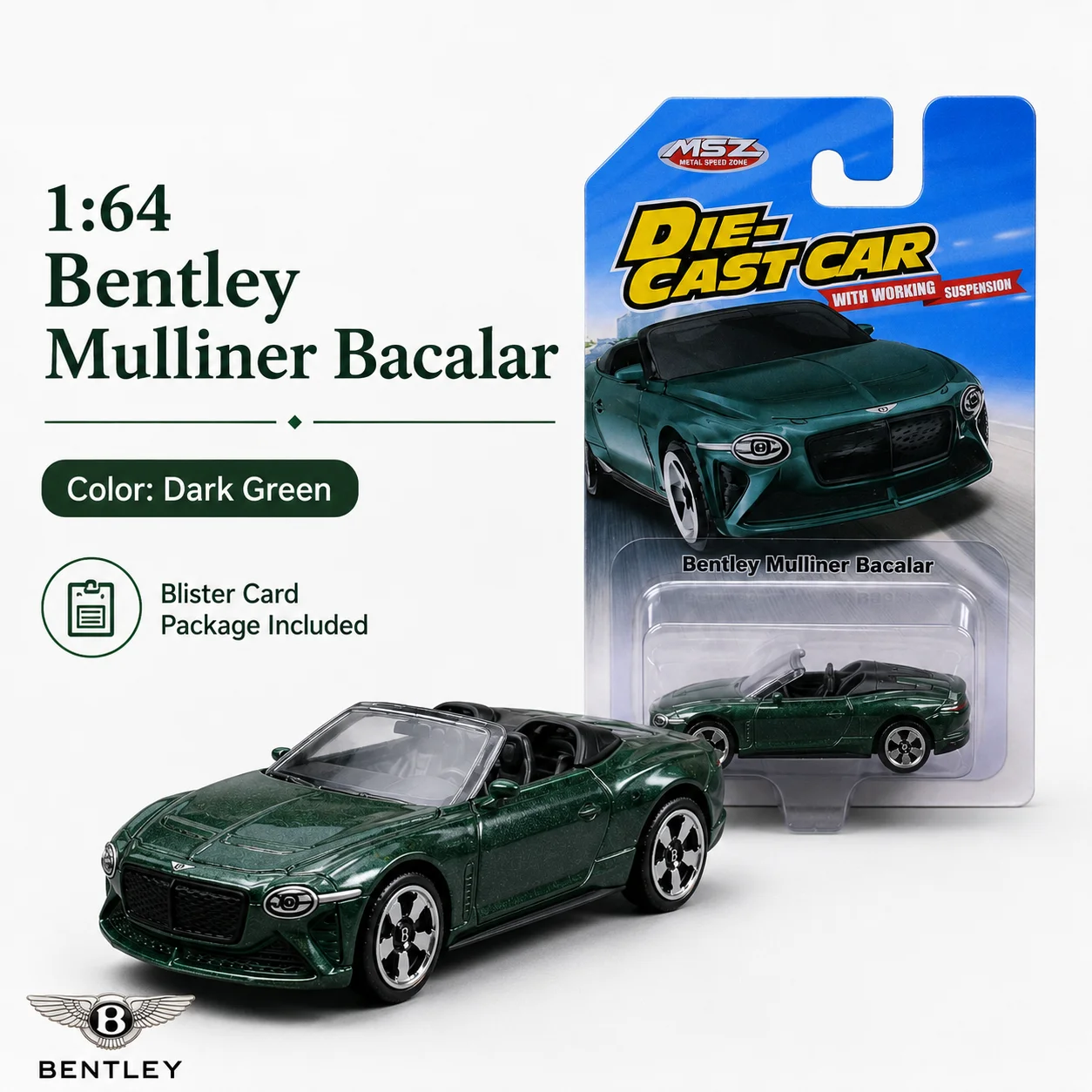 CCA 1:64 Bentley Mulliner Bacalar Miniature Model 1:64 3