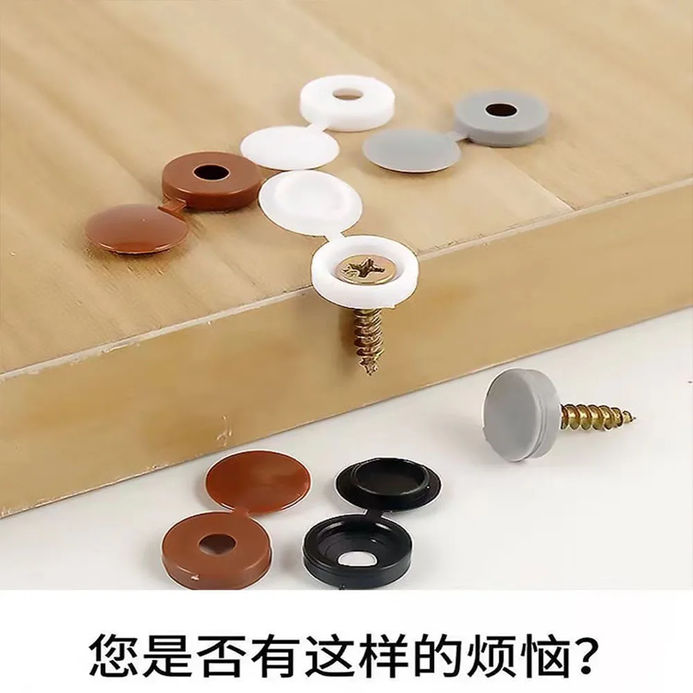 100PCS Car White Hinged Cover Cap Number Plate Fitting Fixing Self Tapping Screw for License Plate