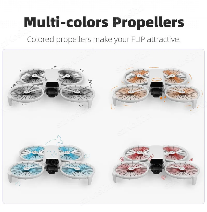 8 قطعة شفرة الطائرة بدون طيار المروحة خفيفة الوزن سريعة الإصدار الدعائم شفرة المسمار الجناح لملحقات طائرة DJI FLIP بدون طيار