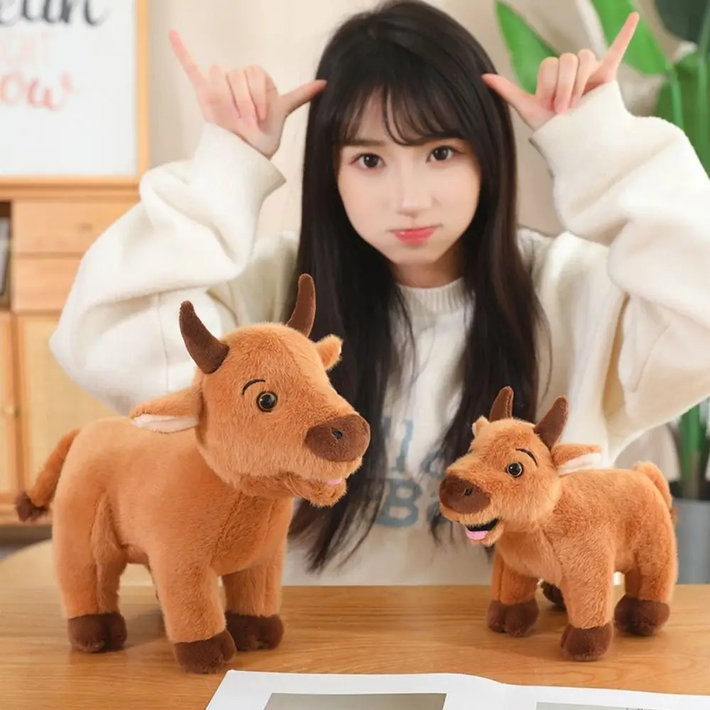 

Stuffed Bull Cattle Animal Plush Doll ReaListic Simulation Scalper Bull Plush Toys Soft Fluffy Ox Cattle Stuffed Dolls