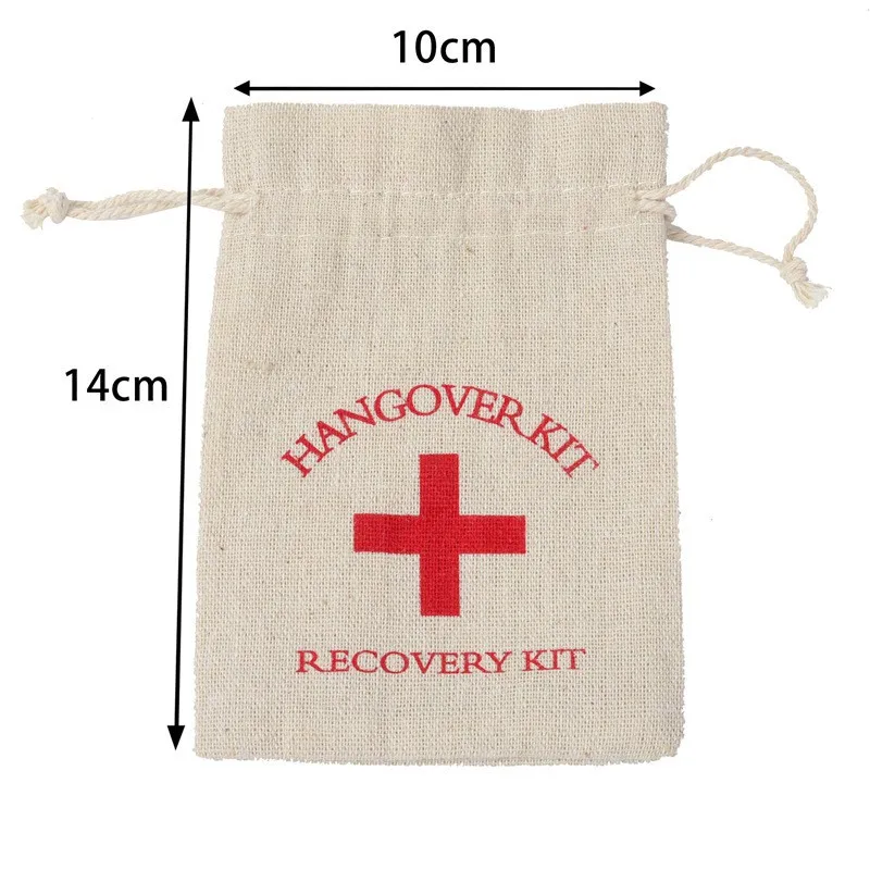 StoBag 50pcs Wholesale Hangover Kit Bags Cotton Drawstring Bundle Pocket Packaging Small Storage Pouch Wedding Birthday Party