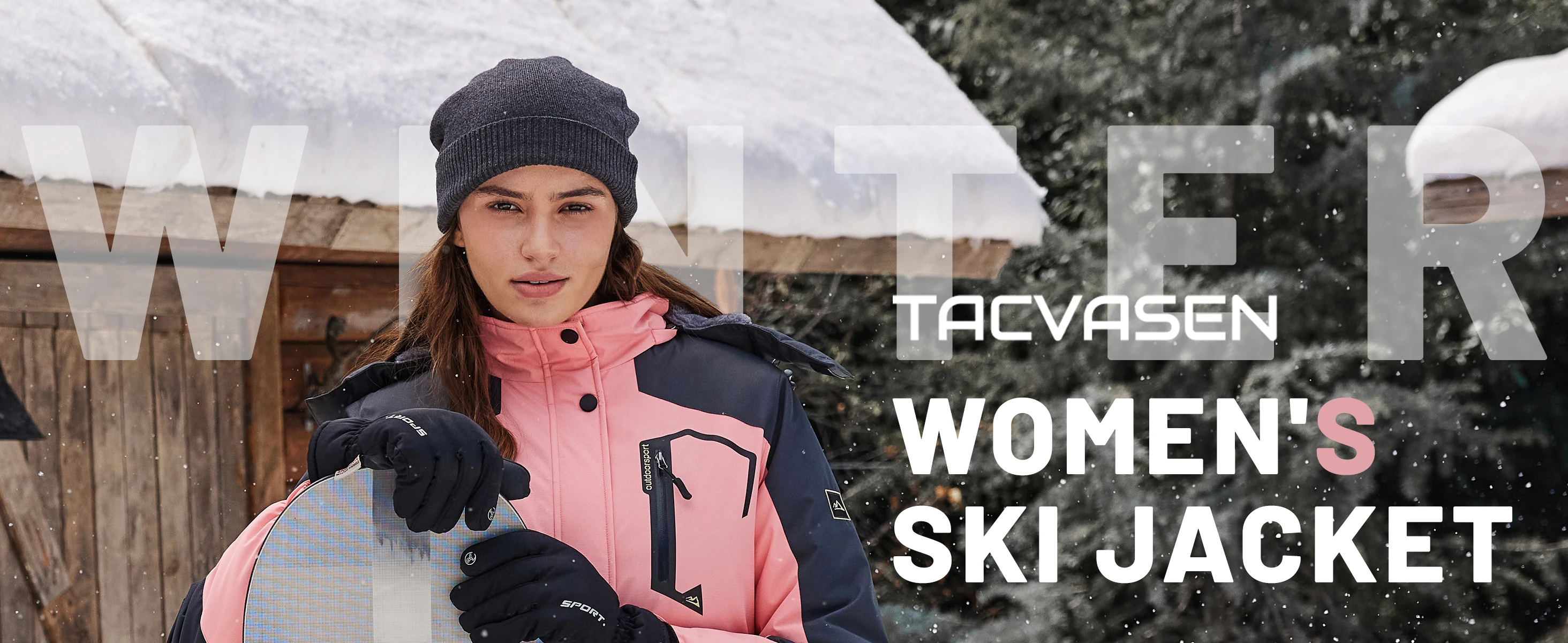 Damen Winter verdickte Jacke wasserdichte Skijacken Schneemantel warme Fleece-Regenjacke mit Kapuze Windjacke Wandern im Freien – Detail 1