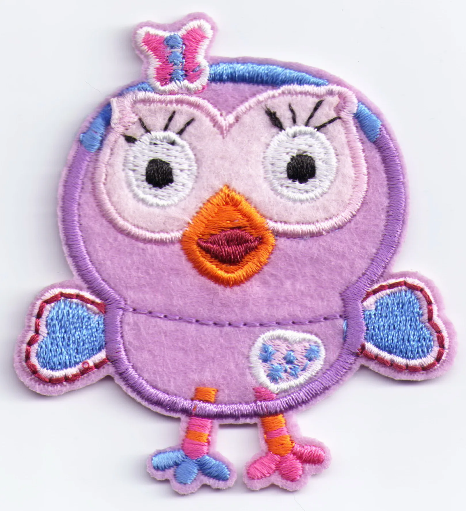 

100x Purple Blue Owl bird of prey hoot animal wildlife applique iron on patch new (≈ 5.8 * 6.3 cm)